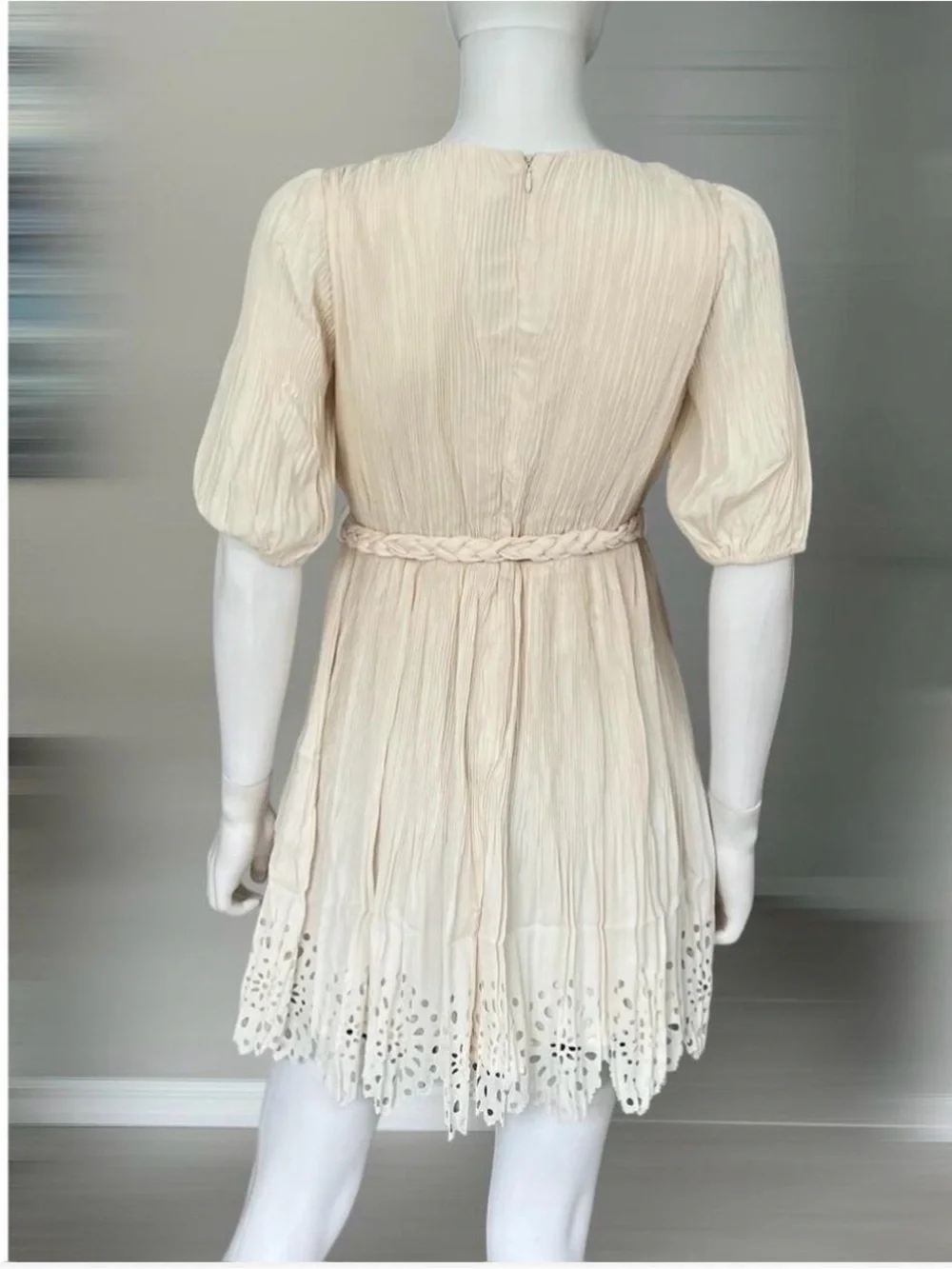 LENA  ribbed/pleated detailing mini dress size S L - Picture 7 of 7